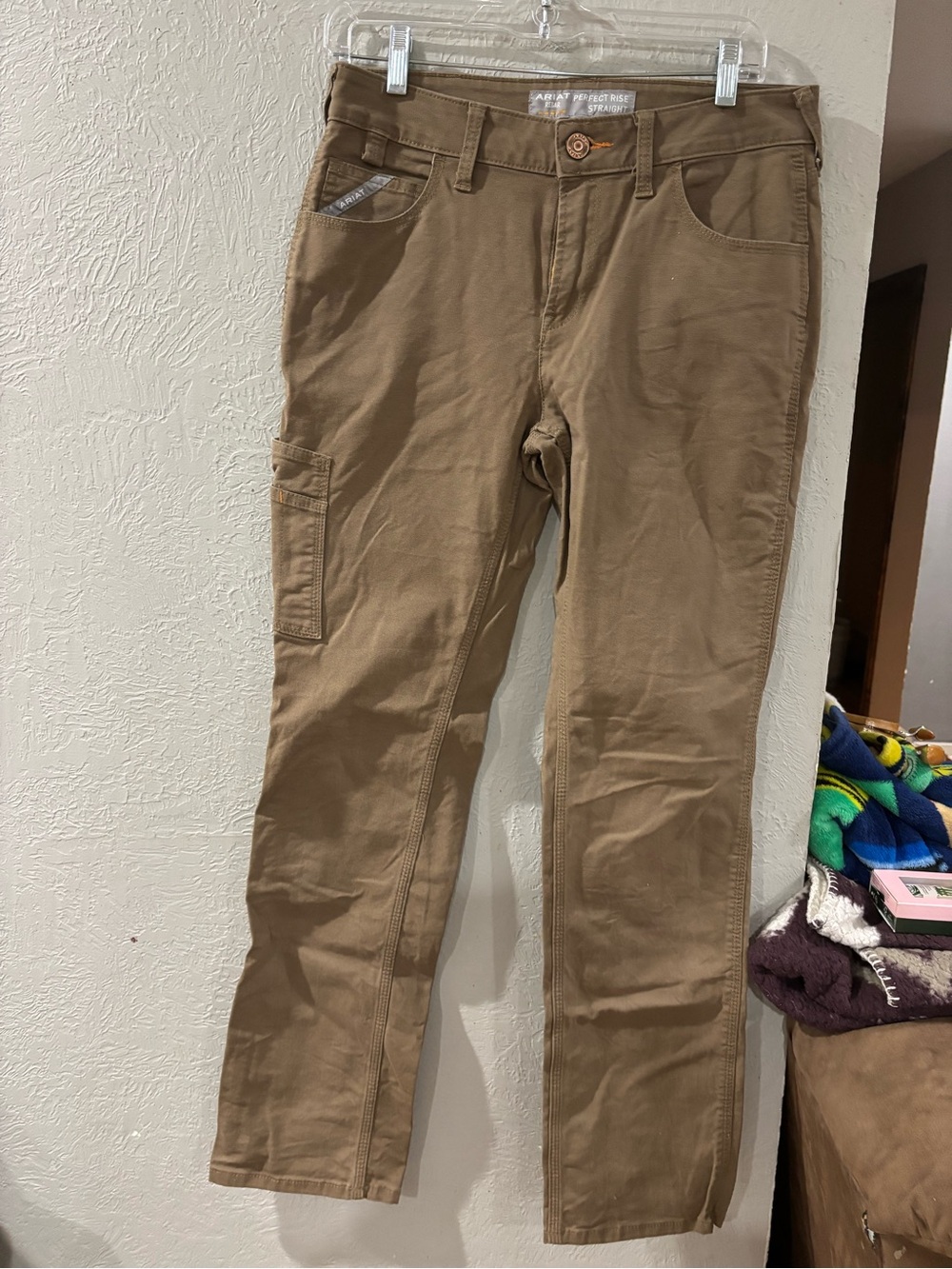 Ariat Rebar Perfect Rise Straight Leg Khaki Work Casual Pants men’s size 27R